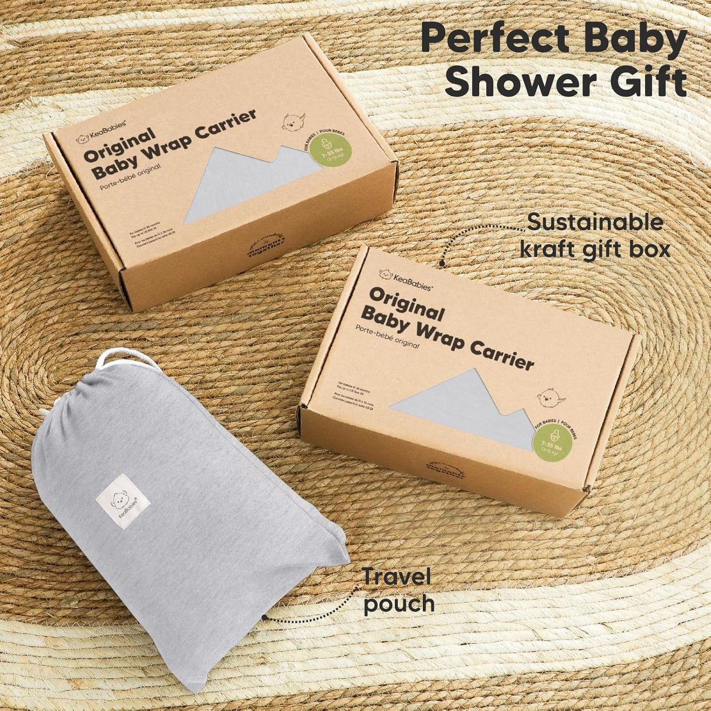 Baby Wrap Carrier - All in 1 Original Breathable Baby Sling, Lightweight,Hands Free Baby Carrier Sling, Baby Carrier Wrap, Baby Carriers for Newborn, Infant,Baby Wraps Carrier (Ash Gray)