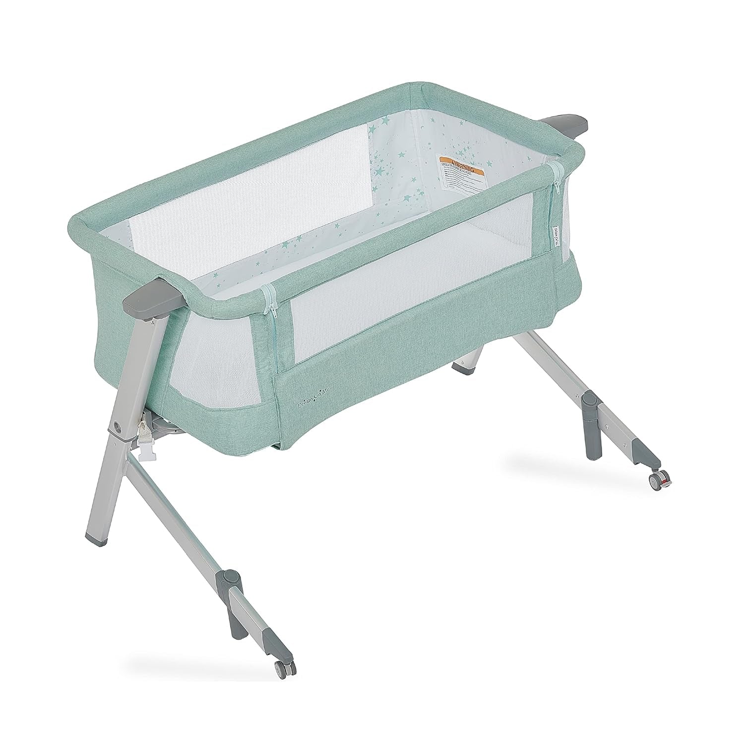 Skylar Bassinet and Bedside Sleeper in Mint, Lightweight and Portable Baby Bassinet, Five Position Adjustable Height, Easy to Fold and Carry Travel Bassinet, JPMA Certified