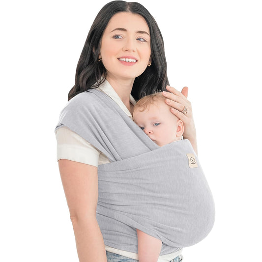 Baby Wrap Carrier - All in 1 Original Breathable Baby Sling, Lightweight,Hands Free Baby Carrier Sling, Baby Carrier Wrap, Baby Carriers for Newborn, Infant,Baby Wraps Carrier (Ash Gray)