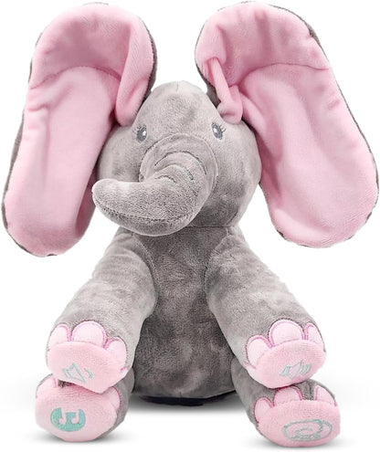 Kaia Peek a Boo Elephant Toy, Interactive Singing Stuffed Animal Plush with Moving Ears, Musical Stuffed Animal for Babies and Toddlers, Adorable Elephant Baby Toy