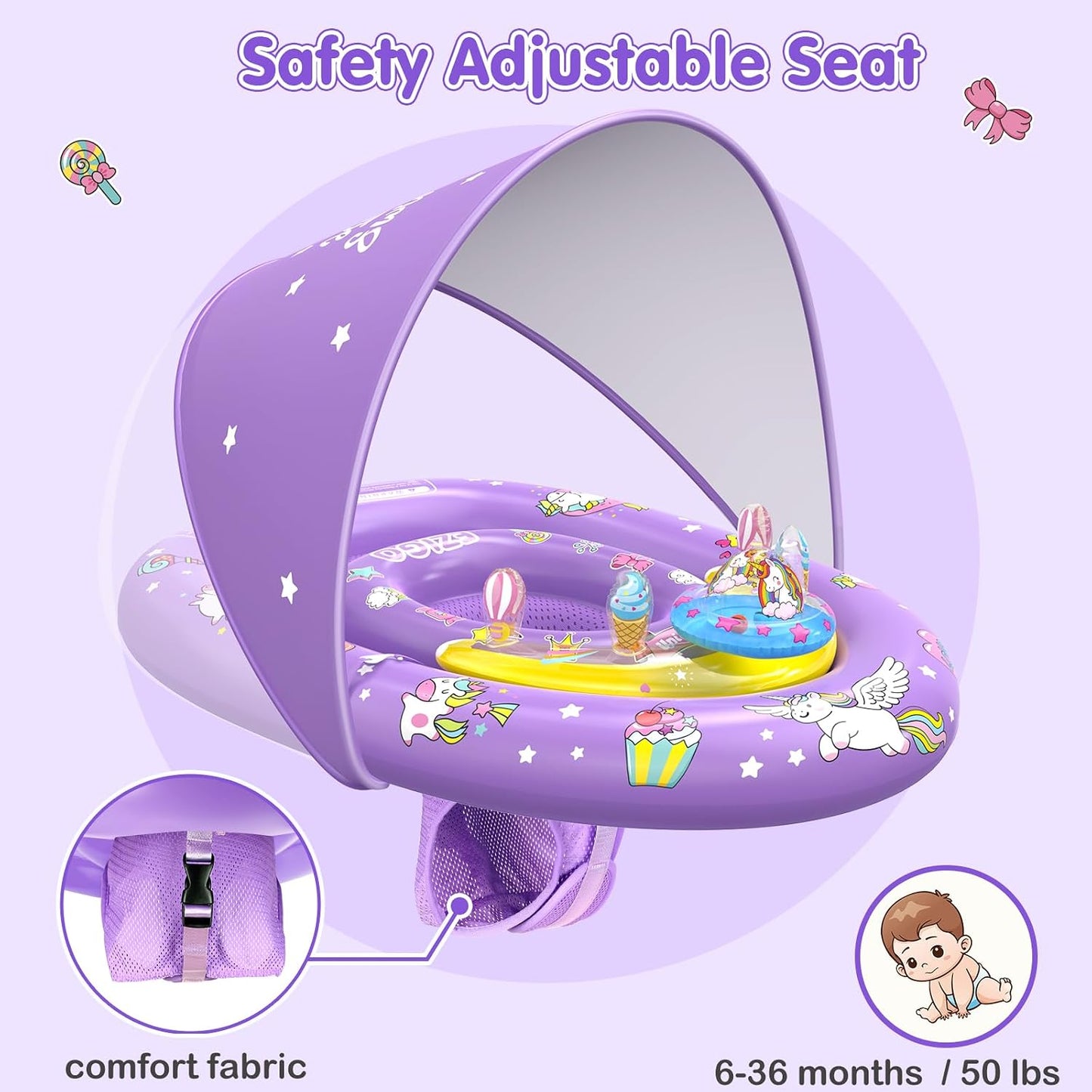 Baby Pool Floaty with Canopy 