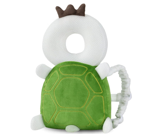 Baby Head Protector Backpack, Toddler Walking Fall Head Protection, Green Turtle