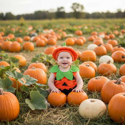Baby  Pumpkin Romper  Halloween Jumpsuit
