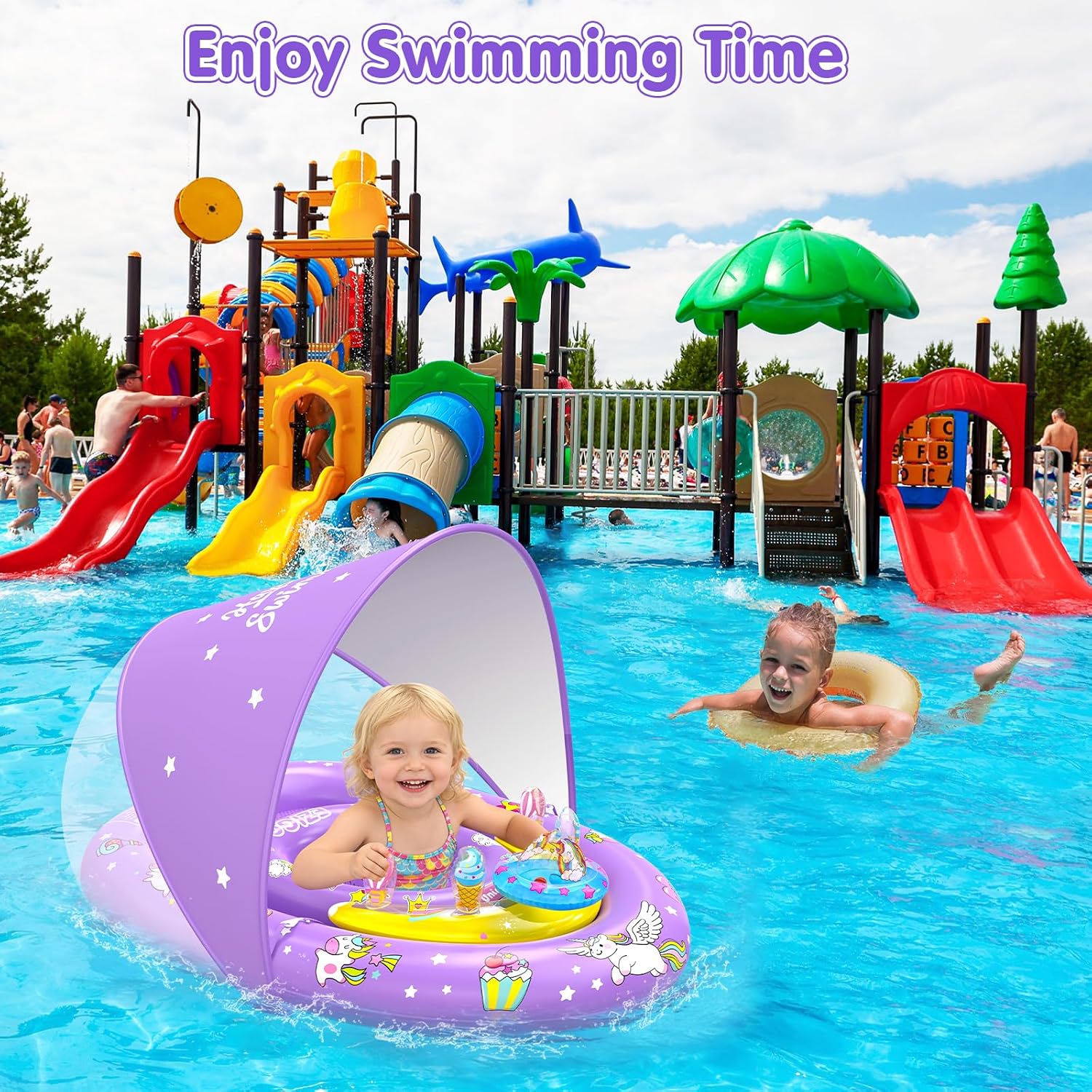 Baby Pool Floaty with Canopy 